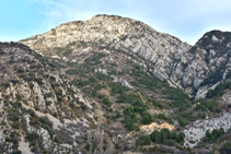 L´anticlinal del Roc de la Pena vist des de prop del Collet de la Sansa.