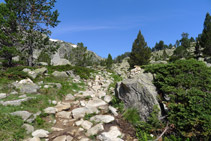 Fites de pedres al llarg del camí.