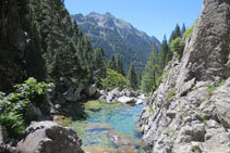 Zona d´aigües tranquil·les del riu Caldarés.