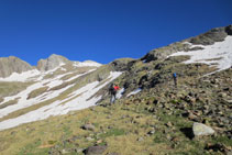 Forta pendent en direcció al coll de Pavots.