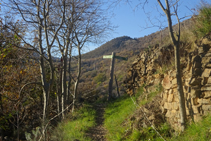 Arribem a una cruïlla de camins i continuem cap a la dreta.