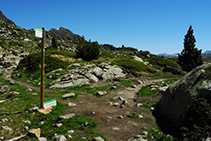 Descartem algun camí a l´esquerra. Nosaltres baixem seguint els estanys.