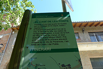 Panell explicatiu del Camí de les Fonts.