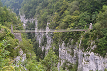 L´espectacular pont penjant davant nostre.