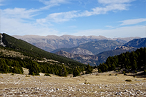 La serra del Cadí des del serrat de la Bòfia.