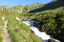 Neretars i salt d´aigua al riu dels Meners a la vall de Ransol.