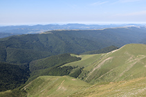 Vistes de la Selva d´Irati i de la serra d´Abodi, al vessant navarrès de l´Ori.