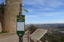 Un senyal vertical ens indica el camí que baixa cap a Solsona.