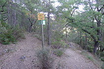 Trencall: nosaltres agafem el camí de l´esquerra cap al Grau de Porta/Ruta del Corb.