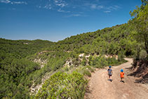 Pista de tornada a mig vessant del torrent del Flequer.