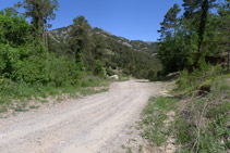 Arribem a una altra pista. La seguim cap a la dreta (NE) uns 120m fins a la font de l´Abat.