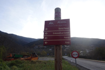 Senyal indicador del Camí Natural de Sort i la Vall d´Àssua.
