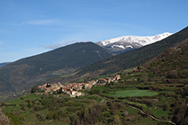 Vista de Pardines des del veïnat de Puigsac.