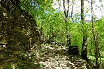 Parets de pedra seca al camí d´Arnui.